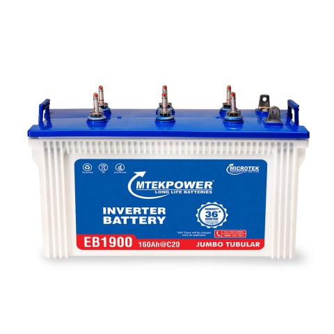 Mtek 12V, 160Ah EB1900 Short Jumbo tubular battery Battery inverter chennai 